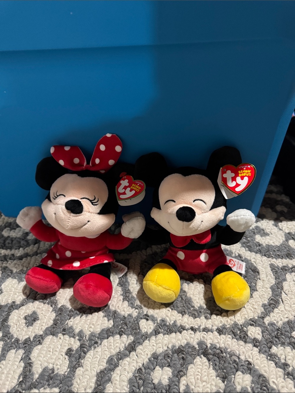 Ty Minnie & Mickey Plush Pair - Red, Black, Yellow